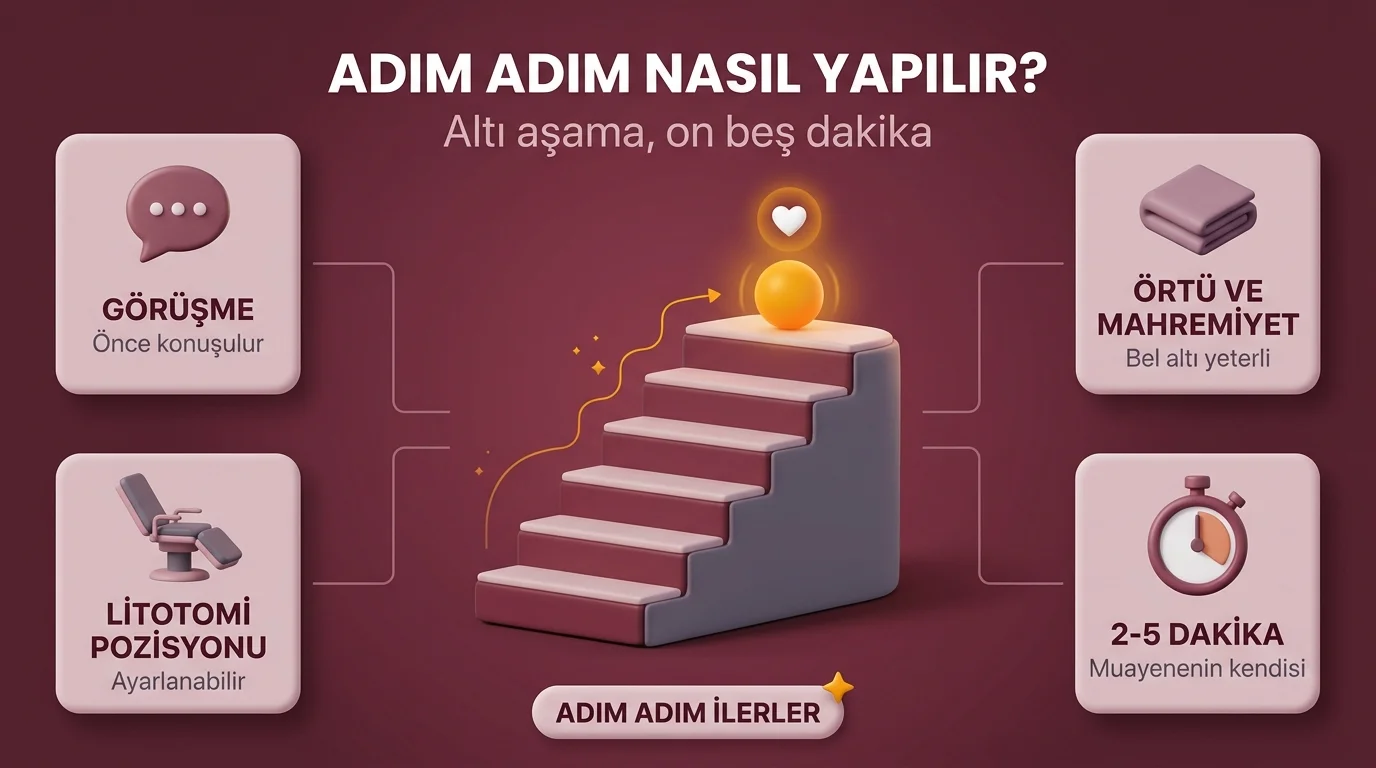 Jinekolojik muayene aşamaları